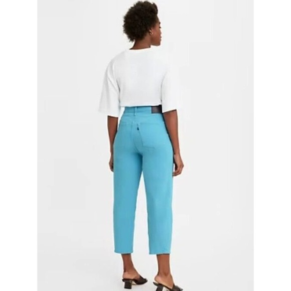 Levi's Made & Crafted BARREL WOMEN'S JEANS 31 AQUA BLUE Straight Raw Hem Loose - Picture 3 of 14
